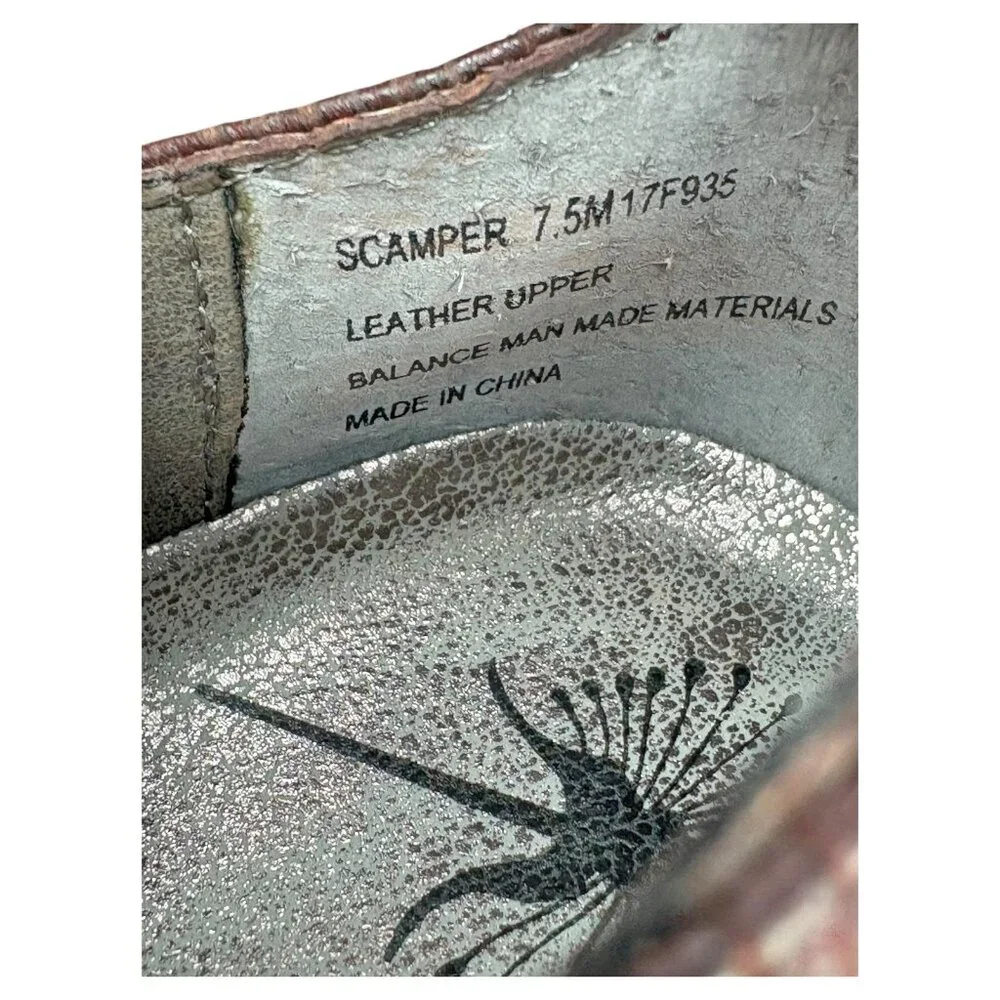 OTBT Scamper Burgundy Leather Ankle Strap‎ Wedge Loafers